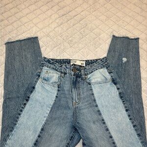 Garage Blue Straight Leg Jeans Unique Design